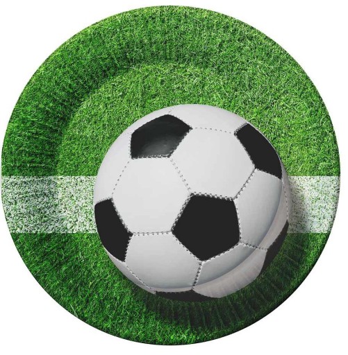 Papierové taniere 18 cm Futbal 6 ks