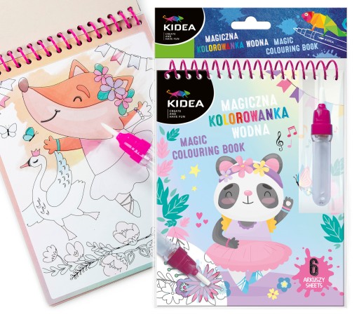 Kidea Magická opakovane použiteľná vodová omaľovánka s fixkou Ballerina