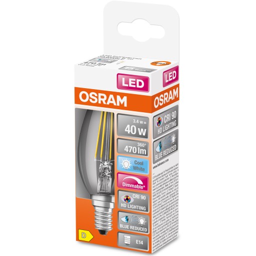 E14 LED žiarovka 3,4W 4000K CRI90 Stmievateľná OSRAM