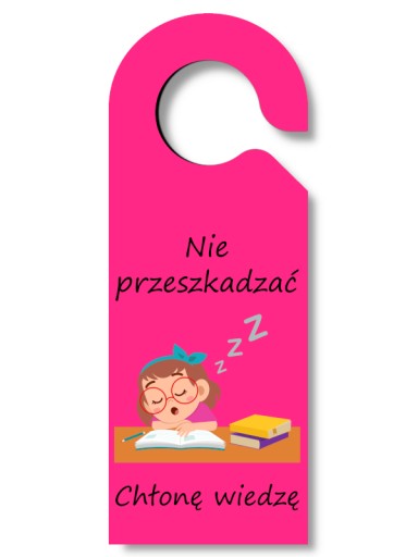 Ružový prívesok na kľučku dverí Nerušiť
