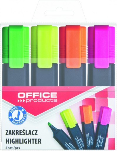 Zvýrazňovače Set Office Products 4 ks v kufríku