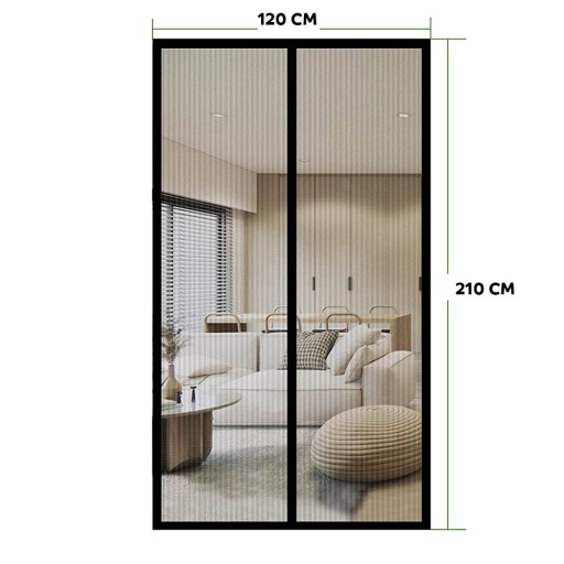 VEĽKÁ SIEŤ PROTI KOMÁROM OCHRANNÁ SIEŤ NA DVERE MAGNET NA KOMÁRE FLYS 210 x 120cm
