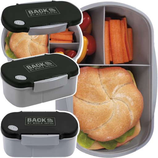 Lunch Box 3 priehradky Backup B56 sivá Derform SB5B56