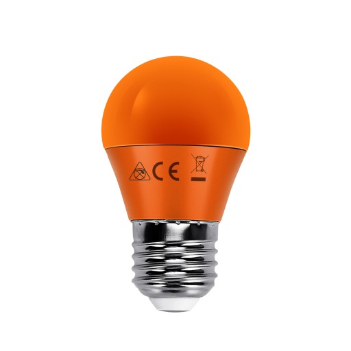 Dekoratívna LED žiarovka E27 na 230V G45 4W oranžová