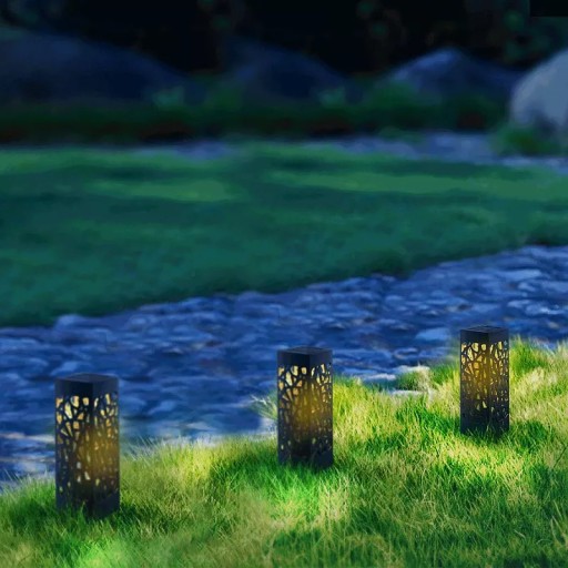 Prelamované stĺpové svietidlo solárne LED záhradné svietidlo 18x6x6cm čierne