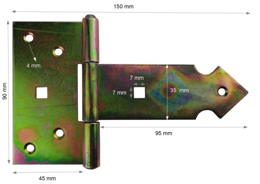 Stavebný záves dverí altánku 150 mm