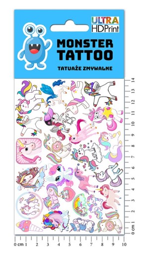 UMÝVAJÚCE DOČASNÉ TETOVANIE PRE DETI JEDNOROŽCE JEDNOROŽCE ORIGINÁLNE DIZAJNY