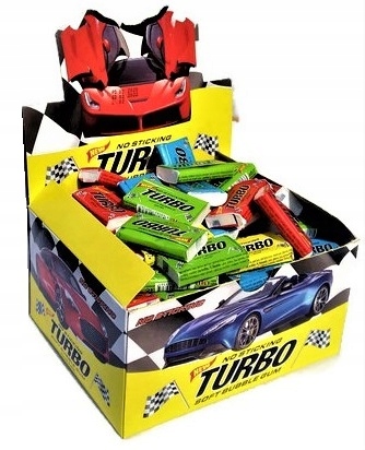 Žuvačky Turbo NO STICKING 100 kusov 450g