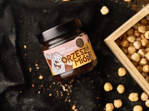Prírodný krémový med s orechmi Orzeszmiód Krupiec 220g