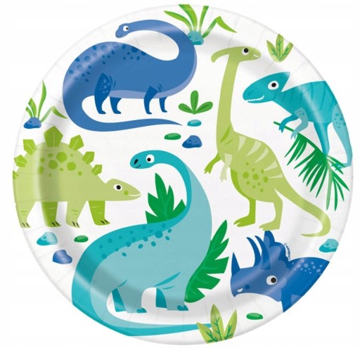 Dinosaury papierové taniere 23 cm 8 kusov Narodeninové