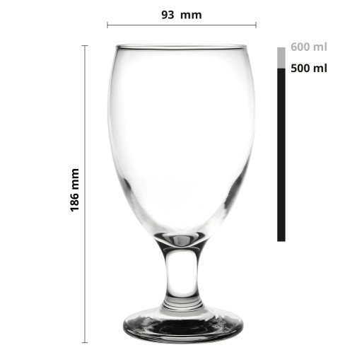 POKAL, PIVNÉ POHÁRKY NA NOŽKU, KOKTEJLY 500ml