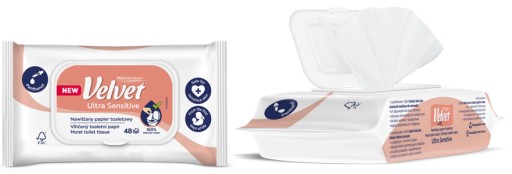 Velvet Ultra Sensitive vlhčený toaletný papier 48 ks