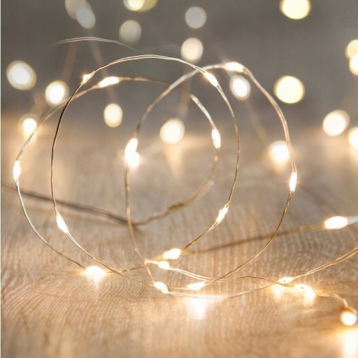 Reťazec drôtených dekoračných lámp WARM WHITE, 100 LED, 5 m