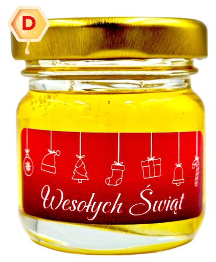 MED mini v tégliku MED 40g Vianoce s nálepkou Darček MED mini v tégliku