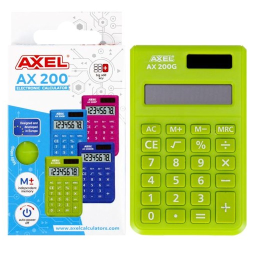 KANCELÁRSKA KALKULAČKA AXEL AX-200G, ZELENÁ