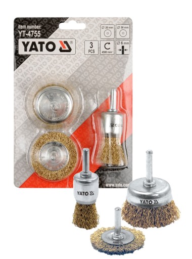 DRÔTENÁ KEFA S DRŽENKOU 3 KS. YATO YT-4755