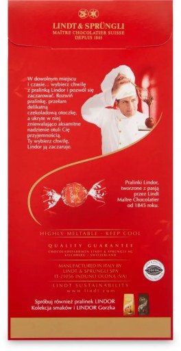 Lindt Lindor Mliečne pralinky 100g Mliečna čokoláda