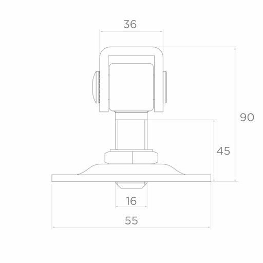 NASTAVITEĽNÝ PÁN S DEKORAČNOU PLATNÍKOU M16 80x80x3mm