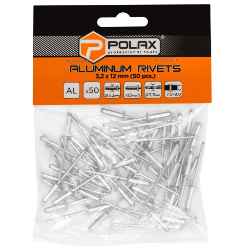 POLAX HLINÍKOVÉ SLEPÉ NITY 3,2x12MM 50KS/BAL.