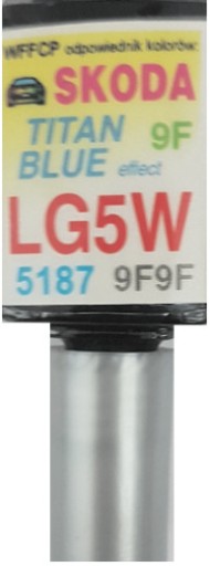SKODA LG5W 5187 TITAN BLUE LAR ŠKRABANÝ DOTYK