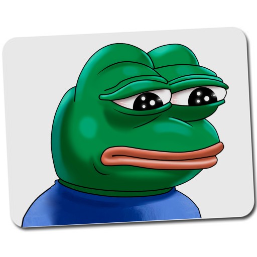 PEPE THE FROG MOUSE PAD SAD FROG MEME