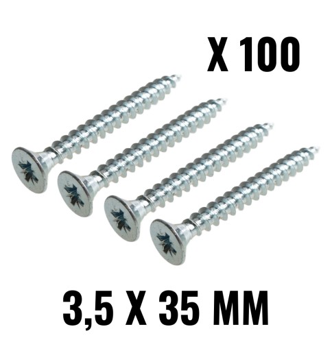 100 x Tvrdené kužeľové skrutky do dreva 3,5 x 35