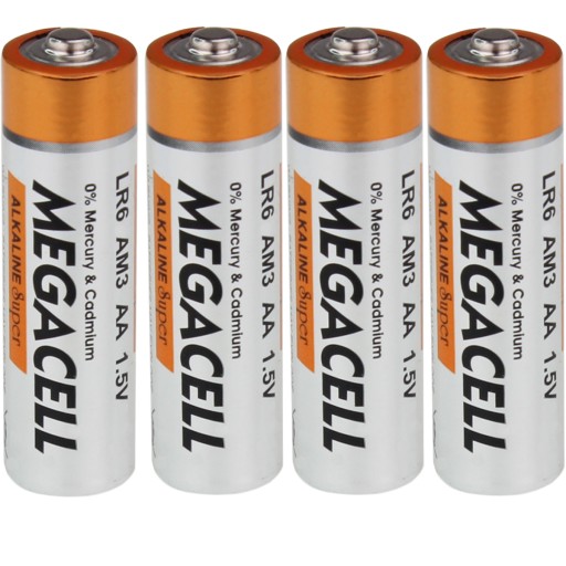 AA ALKALICKÉ BATÉRIE 4 KS MEGACELL LR6 TYČE