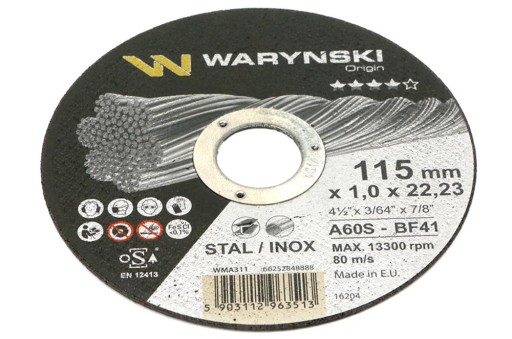 Kovový rezací kotúč 115x1,0x22,23 mm Waryński