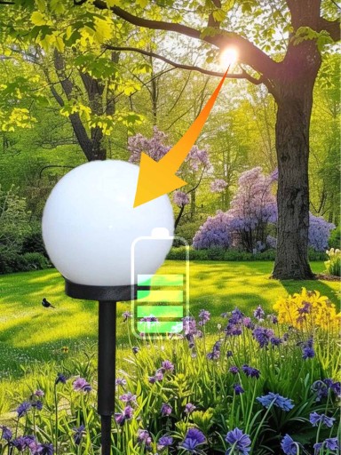 SOLAR LED Záhradná lampa, BIELA GUĽA, 15 cm