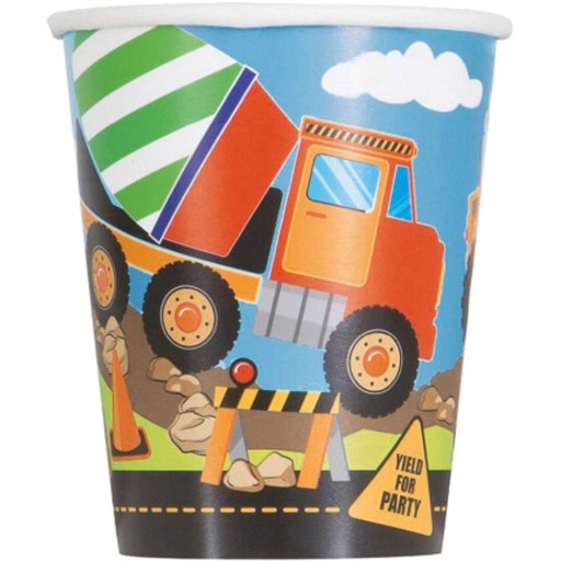 PAPIEROVÉ POHÁRKY DUMP TRUCK konštrukcia NARODENINY 8 ks