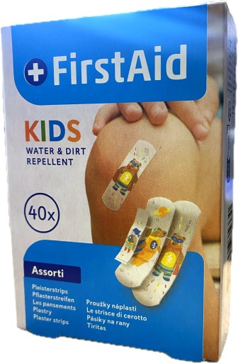 Náplasti pre deti FirstAid kids vodeodolné 40 kusov