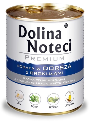 DOLINA NOTECI Krmivo pre psov Treska Brokolica konzerva 800g