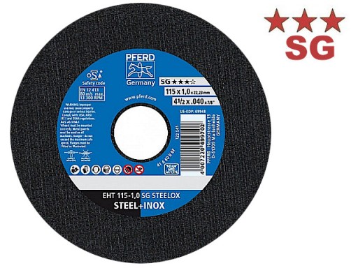 REZNÉ KOTOUČE NA ŠTÍT NA KOV, INOX OCEL 115x1,0 PFERD SG GERMANY