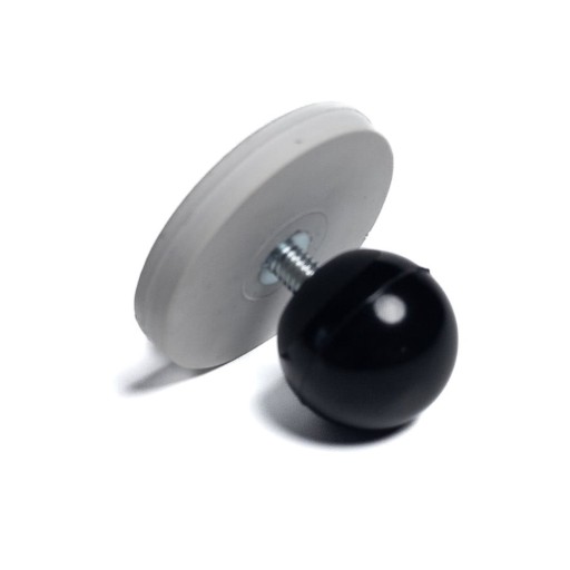 Silný biely aplikačný magnet s guľôčkovou rukoväťou, priemer 4 cm