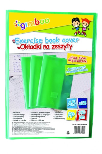 OBAL GIMBOO NOTEBOOK, KRYŠTÁLOVÝ, A5, 150 MIKRO, ZELENÝ 25 ks.