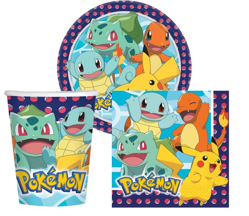 POKEMON TANIERE PAPIEROVÉ okrúhle 23CM 8KS