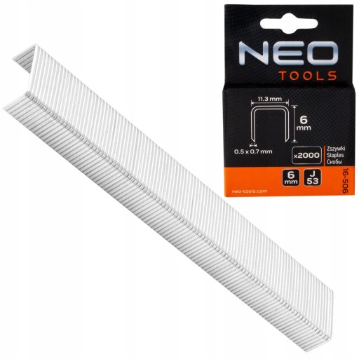 NEO ZOŠÍVAČKY TYP J/53 6 MM 2000 KS 16-506