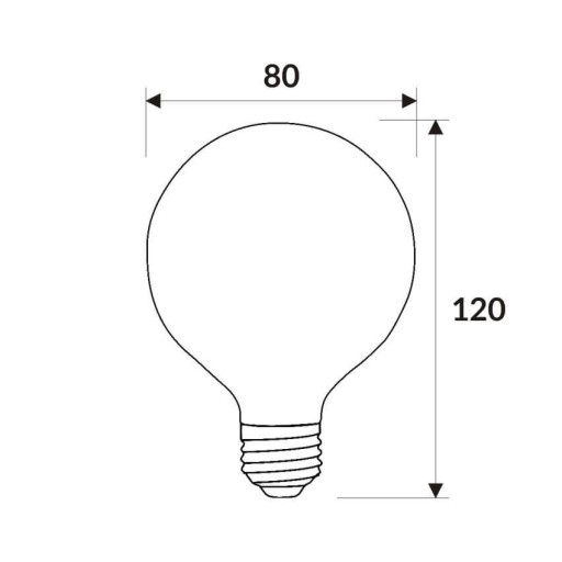 LED žiarovka E27 G80 2W DEKORATÍVNA GUĽOVÁ vlákno