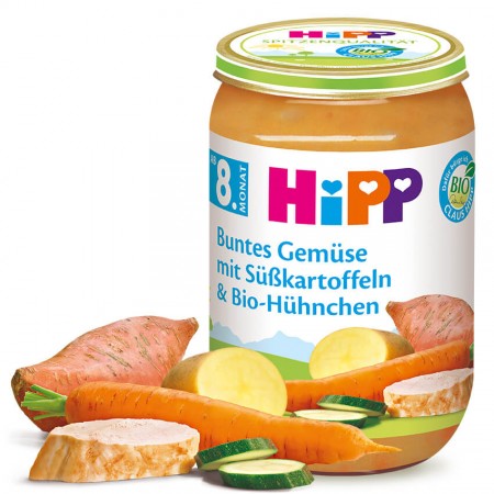 Hipp Bio večera Maslová zelenina Sladké zemiakové kura 8m 220g
