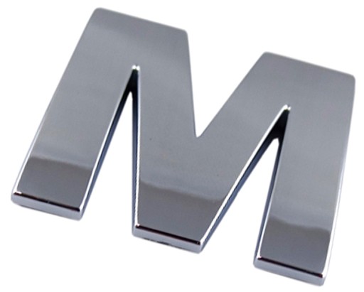 ZNAK PÍSMENO PÍSMENO CHROME M M VEĽKÉ 5,6CM F2A08