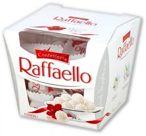 1x150g RAFFAELLO bonboniéra z kokosu a mandlí