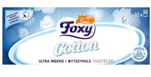 Foxy, bavlnené ultra mäkké obrúsky, 10 kusov
