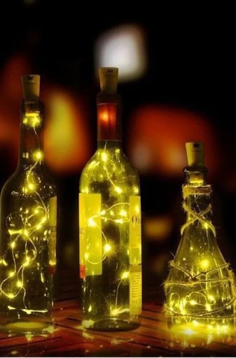 KOROK NA SOLÁRNU FĽAŠU 20LED Drôtené svetielka na vianočný stromček Teplá biela