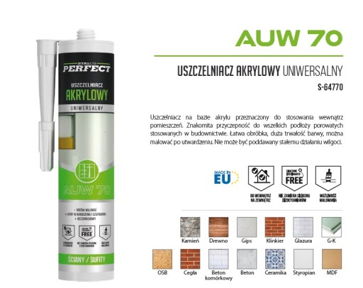 Akrylátový tmel 280 ml STALCO AKRYL S-64770