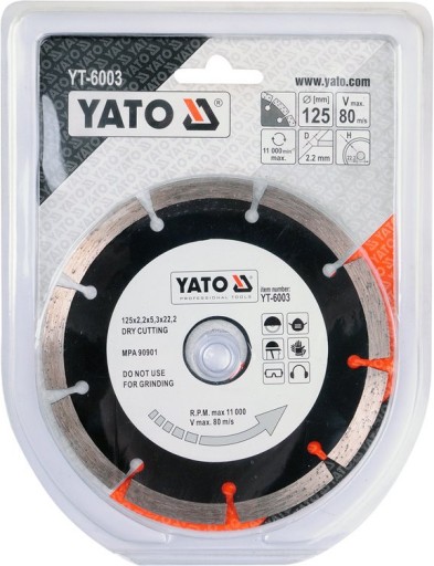 DIAMANTOVÝ DISK BETÓNOVÝ TEHLA SEGMENT 125mm YATO