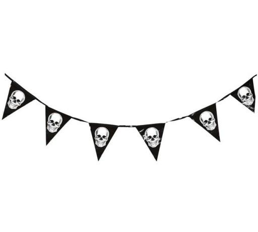BLACK SKULL GARLAND SKULL HALLOWEEN
