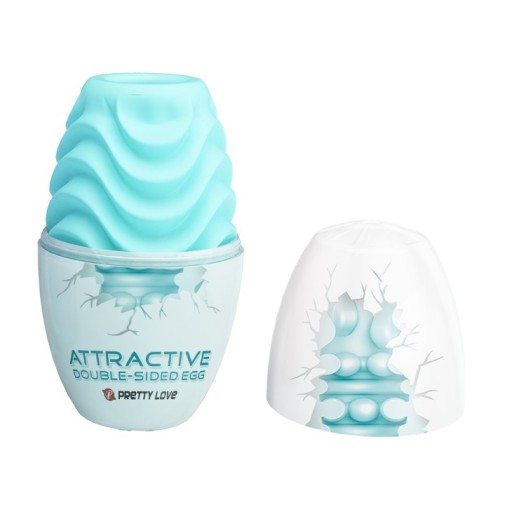 PRETTY LOVE - Atraktívny obojstranný vajíčko GREEN Masturbator s výstupkami