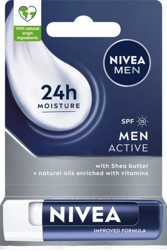 NIVEA MEN Výživný a ochranný rúž ACTIVE SPF 15, 4,8 g