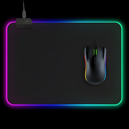 RGB LED USB HRANÁ PODLOŽKA PRE STOLÚ MYŠ SVIETENÁ 35x25cm