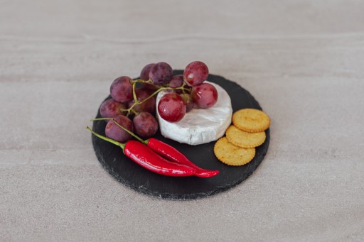 Okrúhla bridlicová kamenná doska na sushi tapas, 20 cm